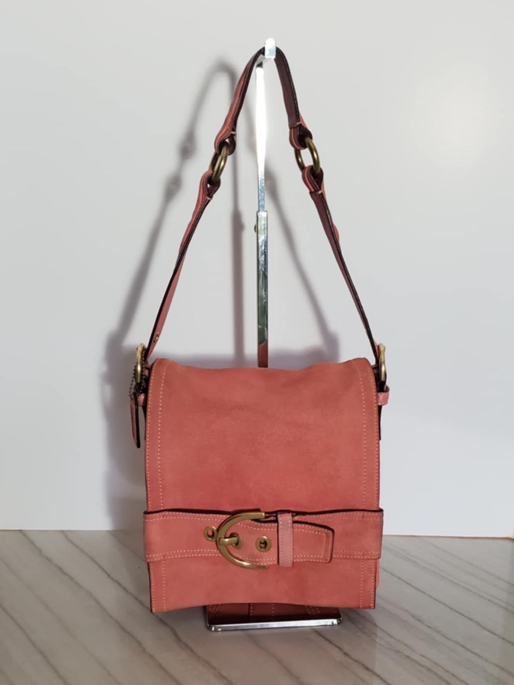 Coach Y2K SoHo Messenger Bag Coral Suede 8A21